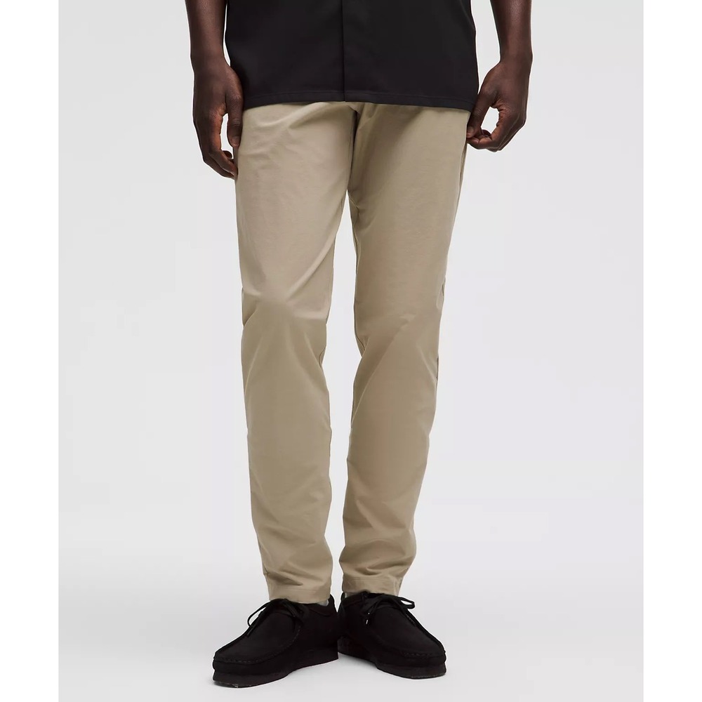 lululemon Mens Size 36X32 ABC Slim-Fit Trouser Tan Stretch Cotton VersaTwill NEW